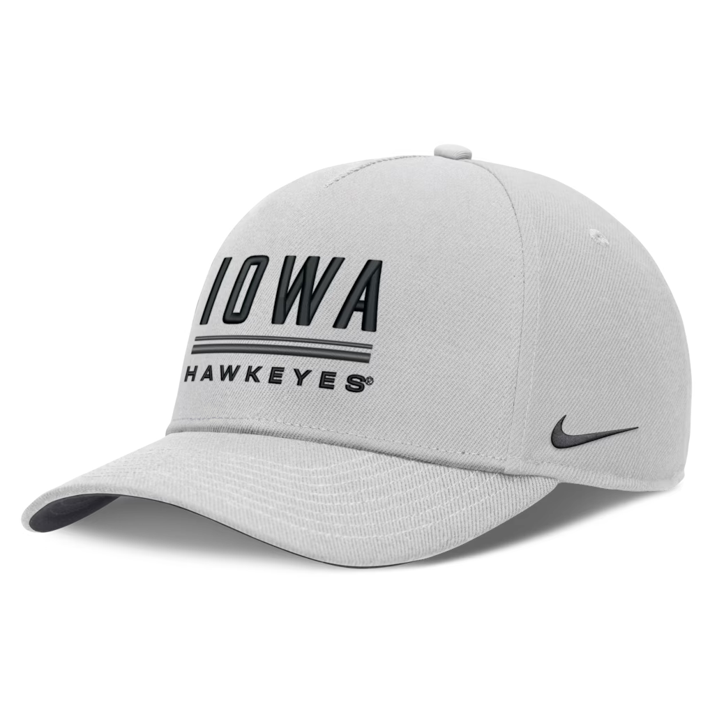 Iowa Hawkeyes Nike 2026 Sideline Dri-FIT Rise Adjustable Hat - NCAA – Gray (USA Sourced)