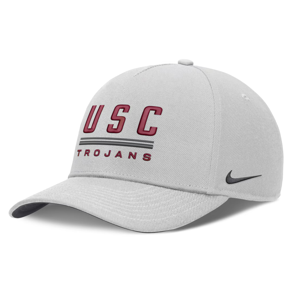 USC Trojans Nike 2026 Sideline Hat - NCAA Dri-FIT Rise – Gray (USA Sourced)