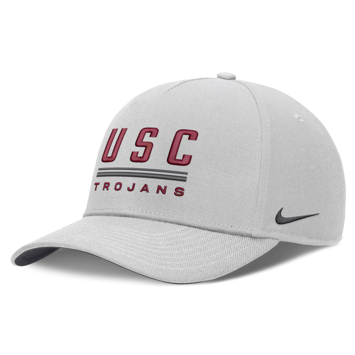 USC Trojans Nike 2026 Sideline Hat - NCAA Dri-FIT Rise – Gray (USA Sourced)