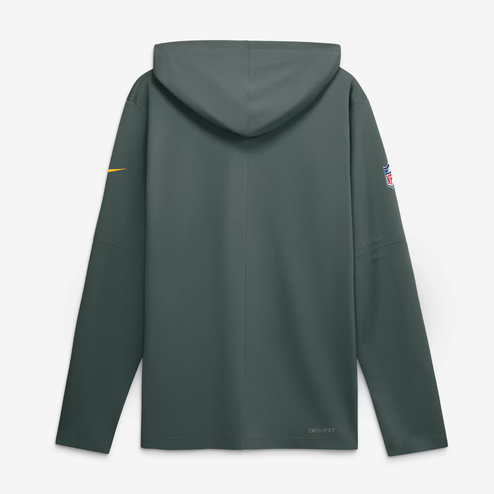 Green Bay Packers Hooded Long Sleeve Top – NFL Nike Rivalries Collection Sideline Lightweight – Green (USA Sourced)