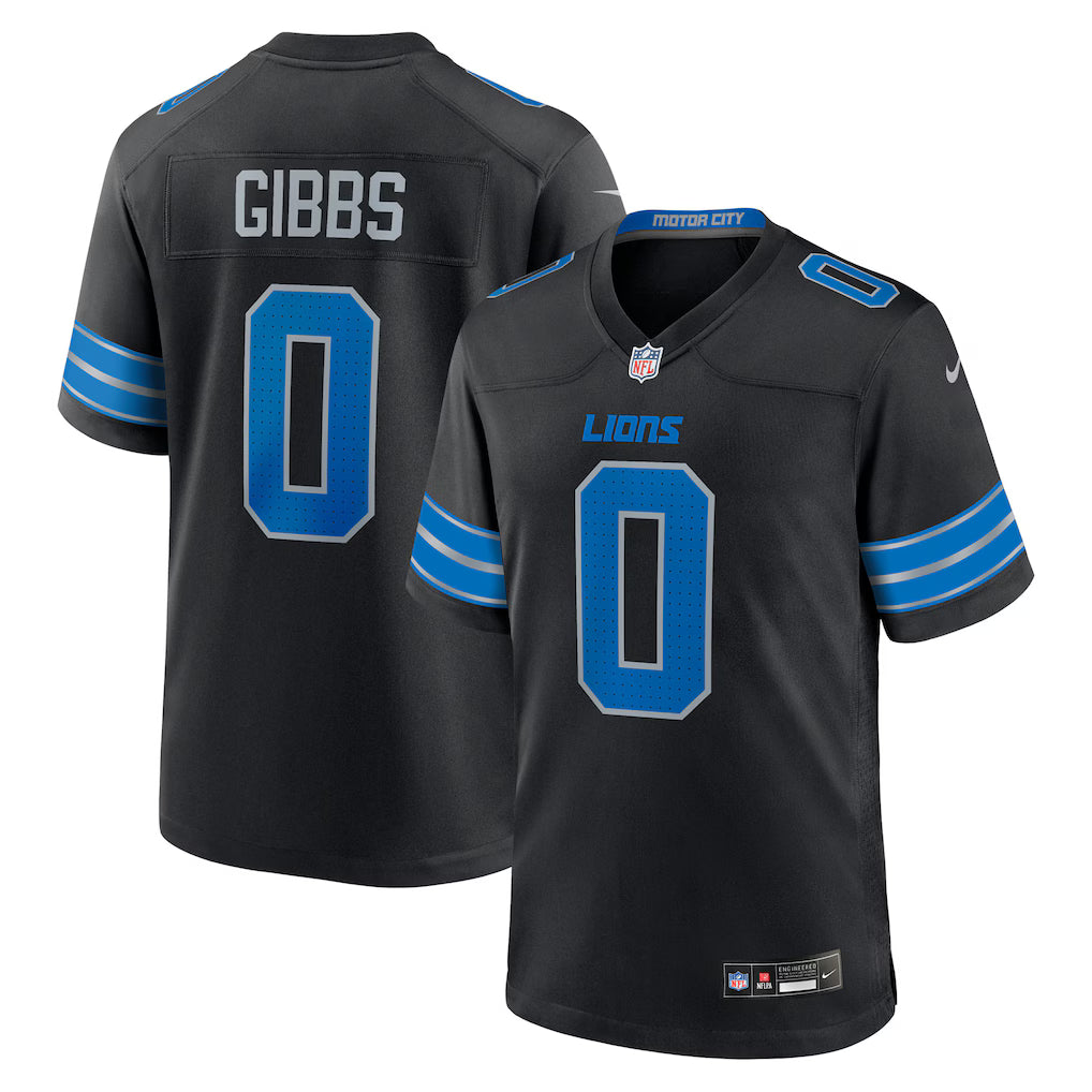 Detroit Lions NFL Jahmyr Gibbs Nike 2nd Alternate Game Player Jersey - Black (USA Stock) - UKASSNI