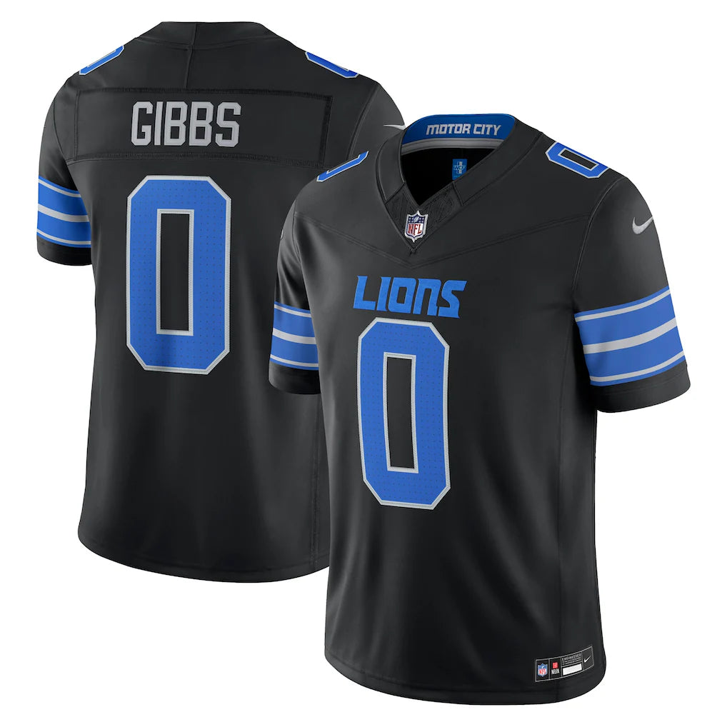 Detroit Lions Jahmyr Gibbs Jersey – NFL Nike Vapor F.U.S.E. Stitched Limited – 3 Colours (USA Sourced)