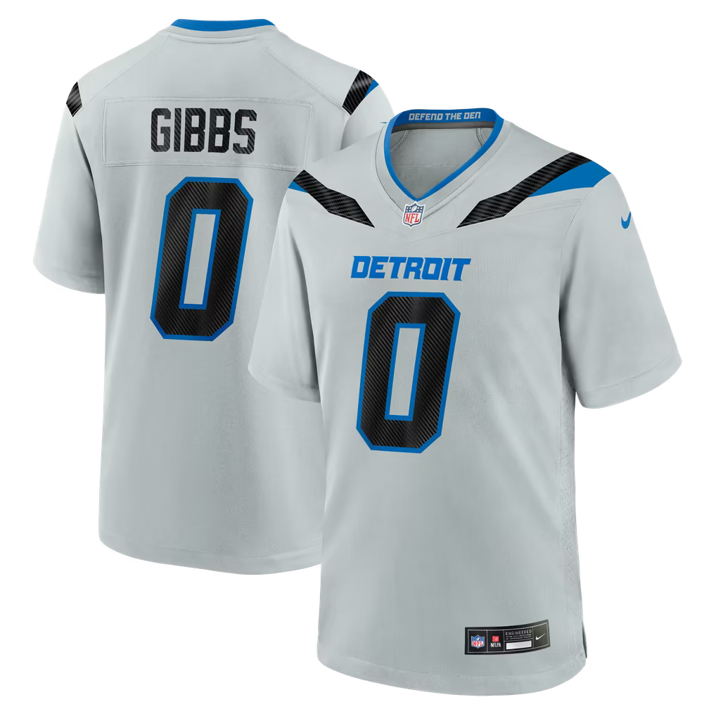 Detroit Lions Jahmyr Gibbs Jersey – NFL Nike 2026 Rivalries Collection Game – Silver (USA Sourced)