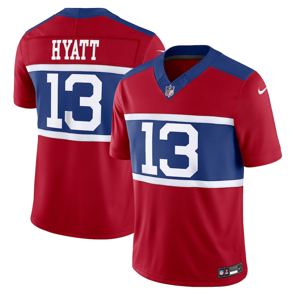 New York Giants NFL Jalin Hyatt Nike Alternate Vapor F.U.S.E. Limited Jersey – Century Red (USA Stock) - UKASSNI