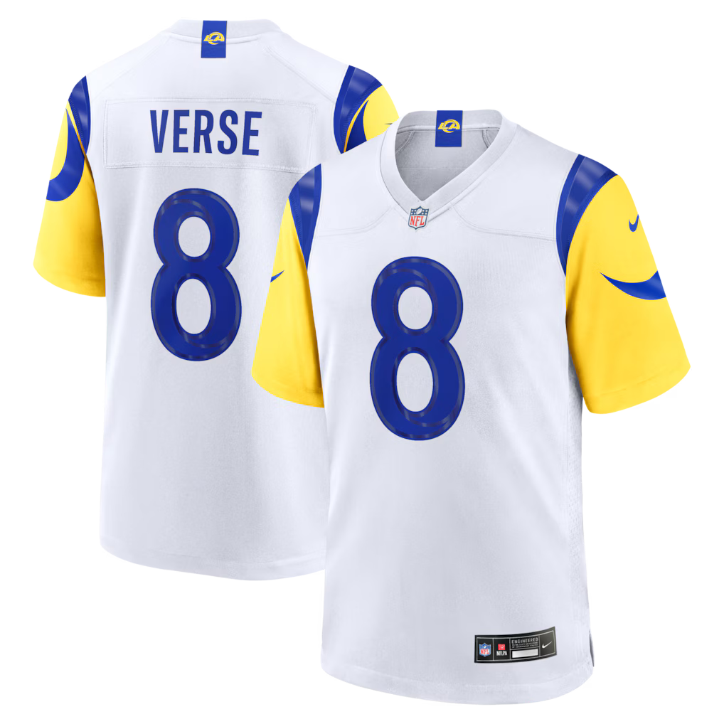 Los Angeles Rams NFL Jared Verse Nike Game Player Jersey – White (USA Stock) - UKASSNI