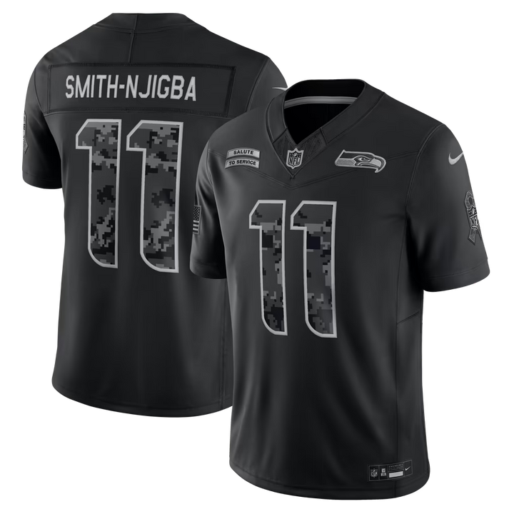 Seattle Seahawks Jaxon Smith-Njigba Jersey – NFL Nike 2026 Salute to Service Stitched Limited – Black (USA Sourced)