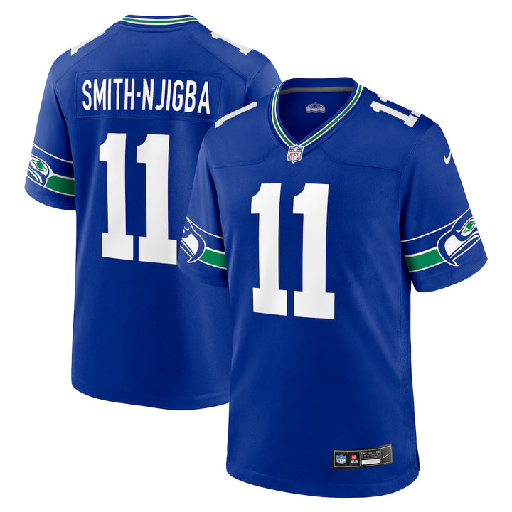 Seattle Seahawks Jaxon Smith-Njigba Jersey – Throwback Player Game – Royal (USA Sourced) - UKASSNI