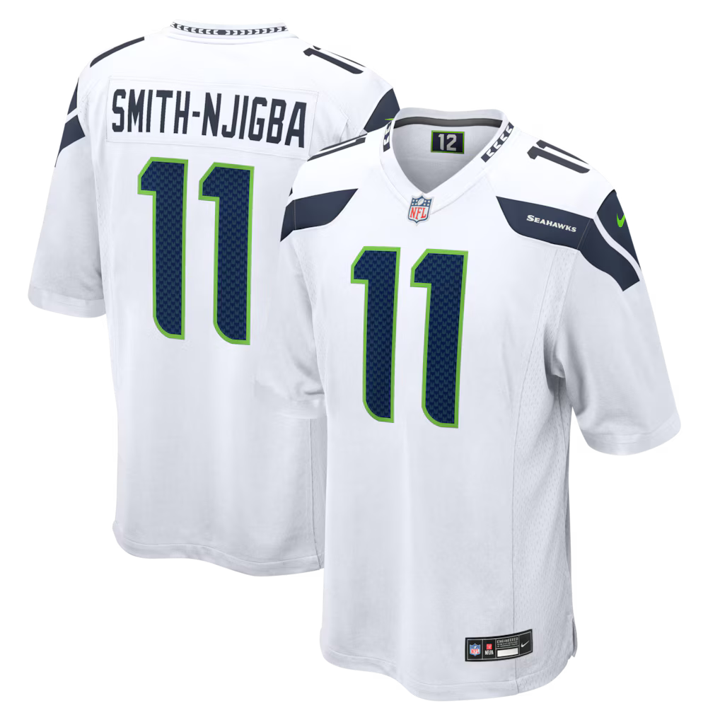 Seattle Seahawks NFL Jaxon Smith-Njigba Nike Game Jersey – White – Large (UK Stock)