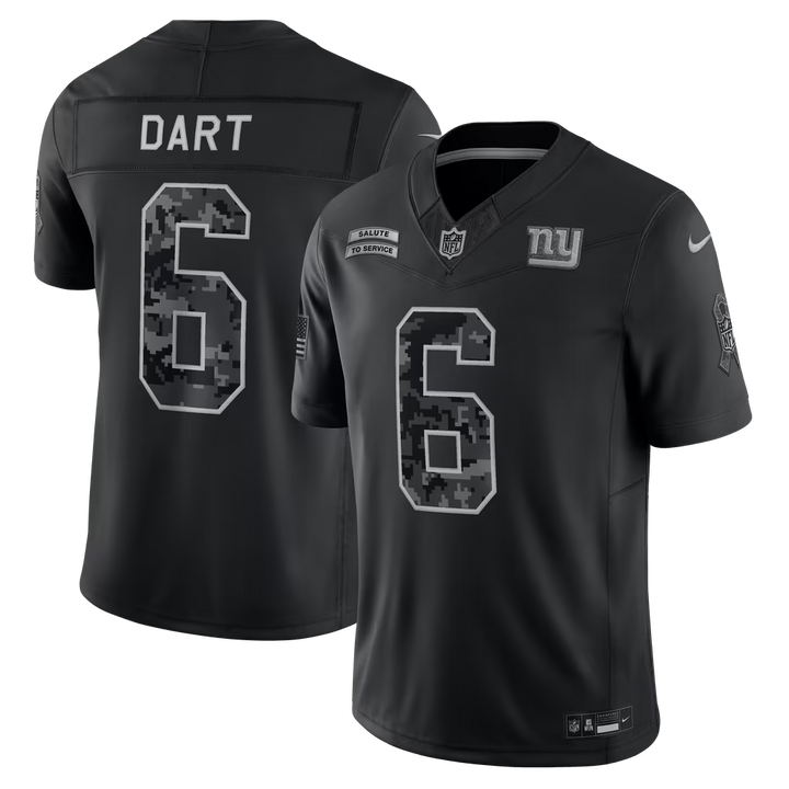 New York Giants Jaxson Dart Jersey – NFL Nike 2026 Salute to Service Stitched Limited – Black (USA Sourced)