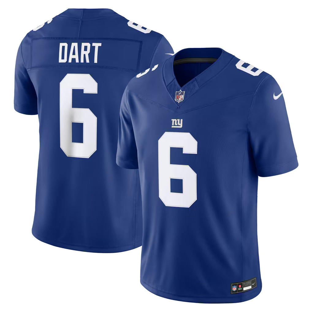 New York Giants Jaxson Dart Jersey – NFL Nike Vapor F.U.S.E. – Royal (Fast Dispatch)