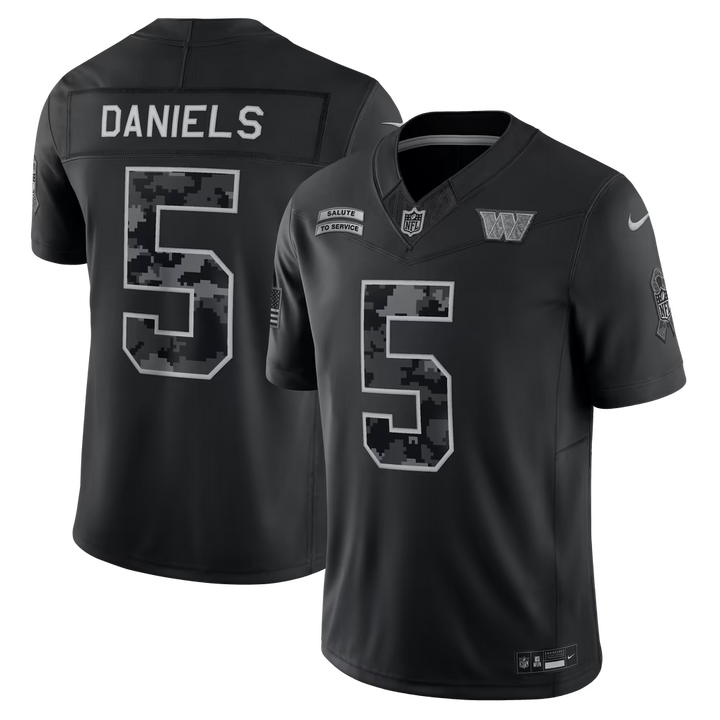 Washington Commanders Jayden Daniels Jersey – NFL Nike 2026 Salute to Service Stitched Limited – Black (USA Sourced)