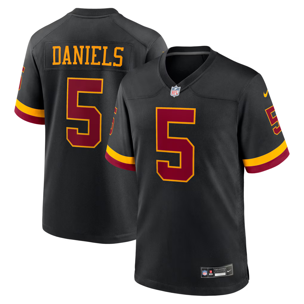 Washington Commanders NFL Jayden Daniels Nike Hail Raiser Alternate Game Jersey – Black (USA Stock) - UKASSNI