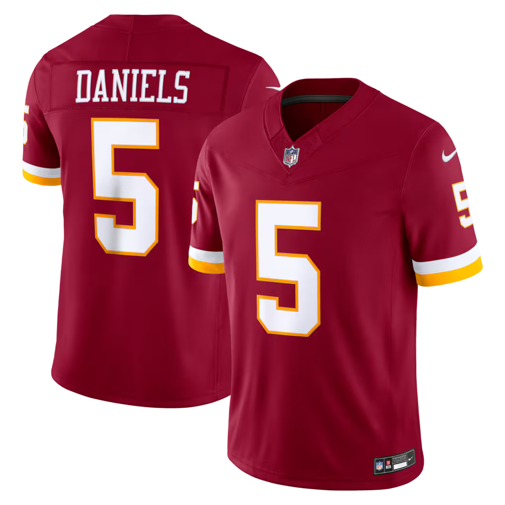Washington Commanders NFL Jayden Daniels Nike Vapor F.U.S.E. Sewn Down Limited Jersey – Burgundy (USA Stock) - UKASSNI