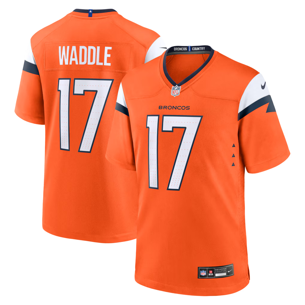 Denver Broncos NFL Jaylen Waddle Nike Game Jersey – Orange (USA Stock) - UKASSNI