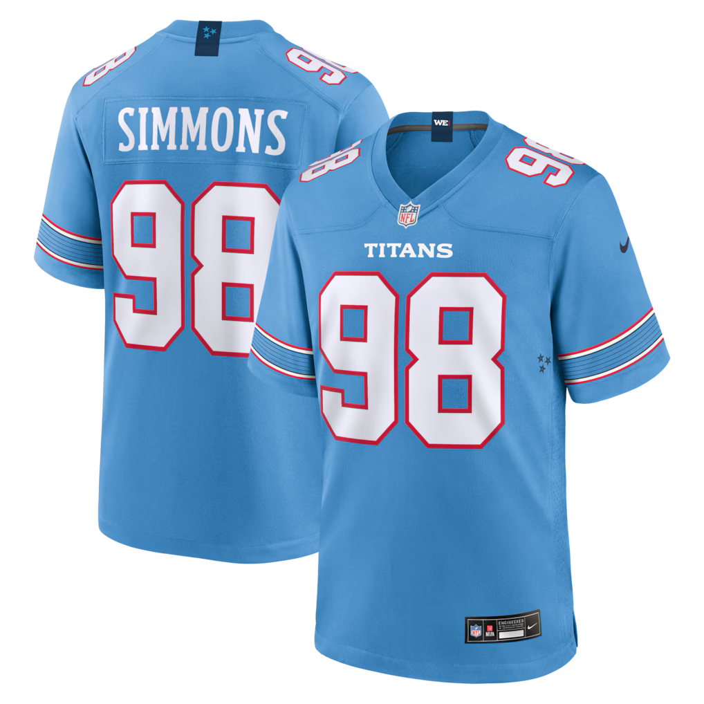Tennessee Titans NFL Jeffery Simmons Nike Game Jersey – Light Blue (USA Stock)