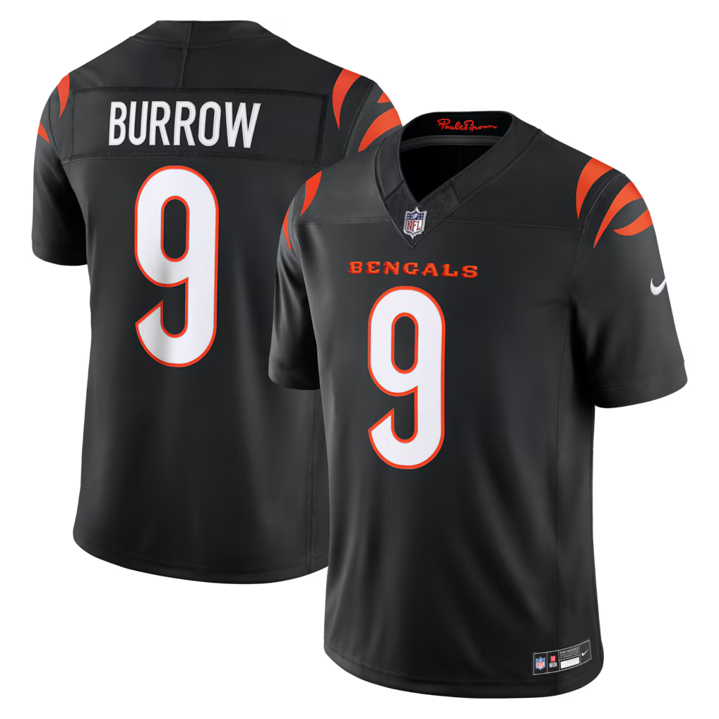 Cincinnati Bengals Joe Burrow Jersey - NFL Nike Vapor F.U.S.E. Stitched Limited – Black (USA Sourced)