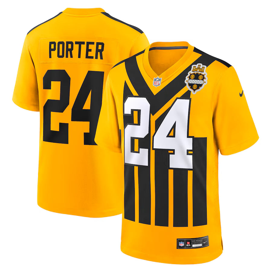 Pittsburgh Steelers NFL Joey Porter Jr. Nike Alternate 1933 Throwback Game Jersey – Gold (USA Stock) - UKASSNI