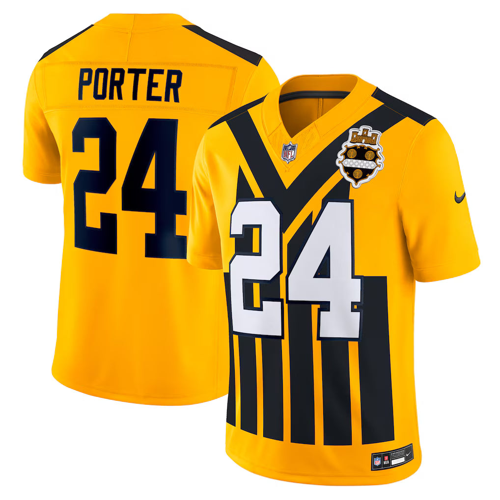 Pittsburgh Steelers NFL Joey Porter Jr. Nike Alternate 1933 Throwback Vapor F.U.S.E. Limited Jersey – Gold (USA Stock) - UKASSNI