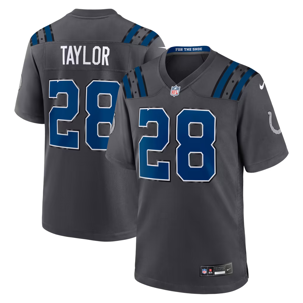 Indianapolis Colts Jonathan Taylor Jersey – NFL Nike 2026 Rivalries Collection Game – Anthracite (USA Sourced)