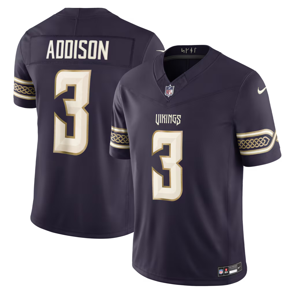 Minnesota Vikings Jordan Addison Jersey – NFL Nike 2026 Rivalries Collection Limited – Purple (USA Sourced)