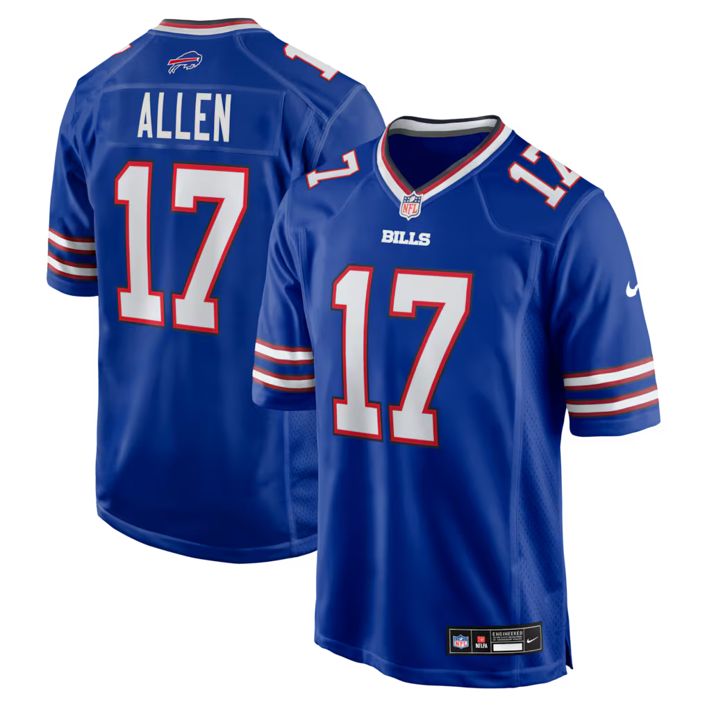 Buffalo Bills NFL Josh Allen Nike Team Game Player Jersey – Royal (USA Stock)