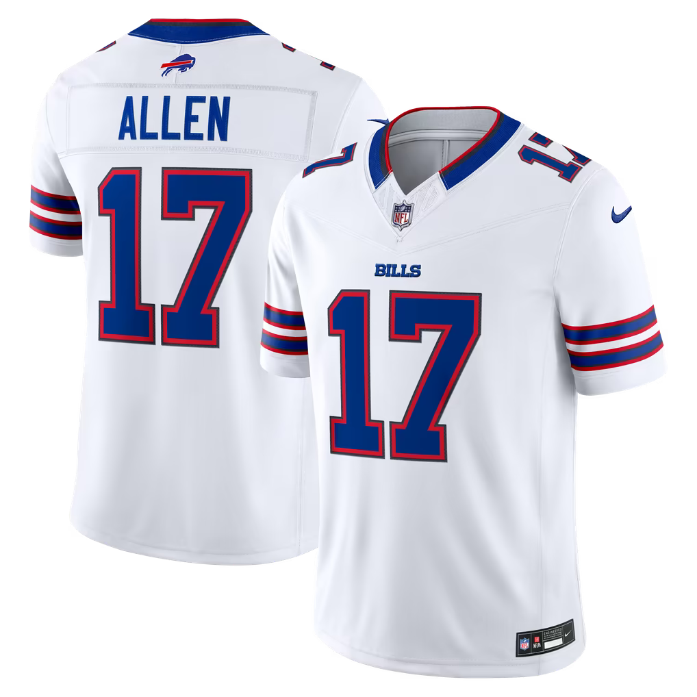 Buffalo Bills Josh Allen Jersey – NFL Nike Vapor F.U.S.E. Stitched Limited – White (USA Sourced) - UKASSNI