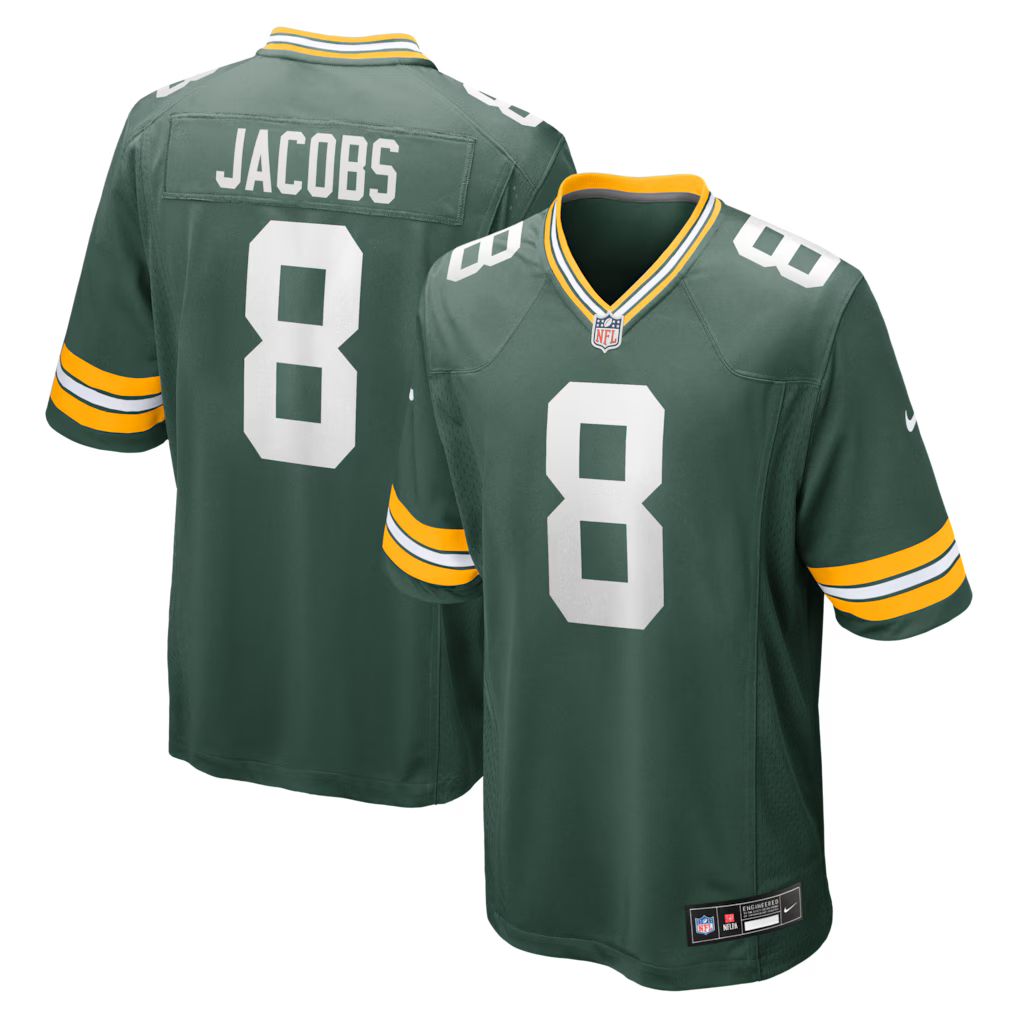 Green Bay Packers NFL Josh Jacobs Nike Team Game Jersey – Green (USA Stock) - UKASSNI