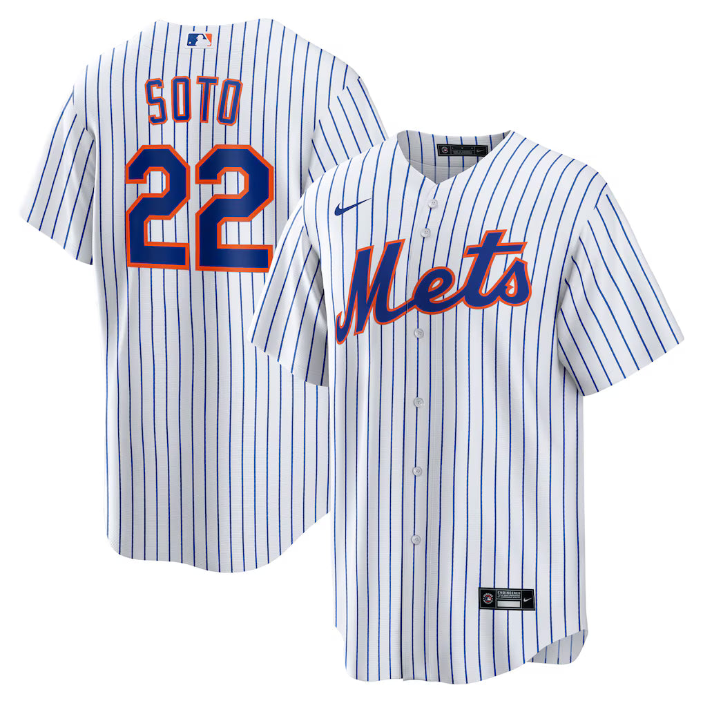 New York Mets MLB Juan Soto Nike Home Replica Player Jersey – White – (USA Stock) - UKASSNI