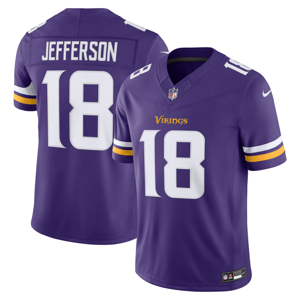 Minnesota Vikings Justin Jefferson Jersey - NFL Nike Vapor F.U.S.E. Stitched Limited – Purple (USA Sourced)