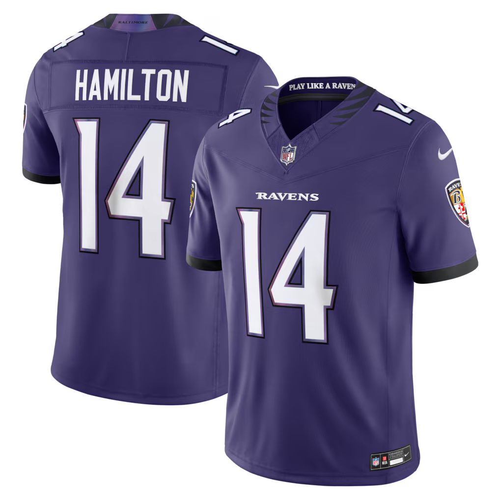 Baltimore Ravens NFL Kyle Hamilton Nike Vapor F.U.S.E. Limited Jersey - Purple (USA Stock) - UKASSNI