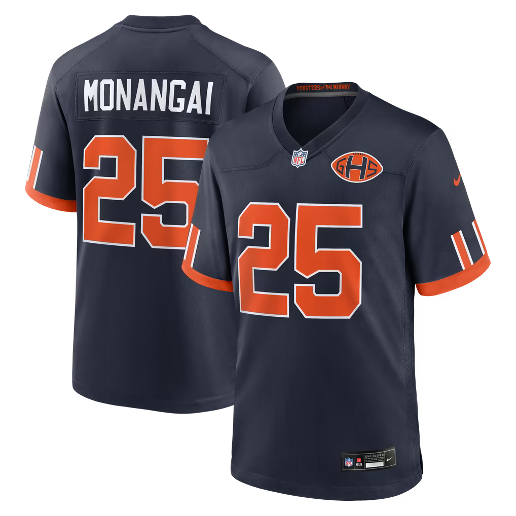 Chicago Bears Kyle Monangai Jersey – NFL Nike 2026 Rivalries Collection Game – Navy (USA Sourced) - UKASSNI