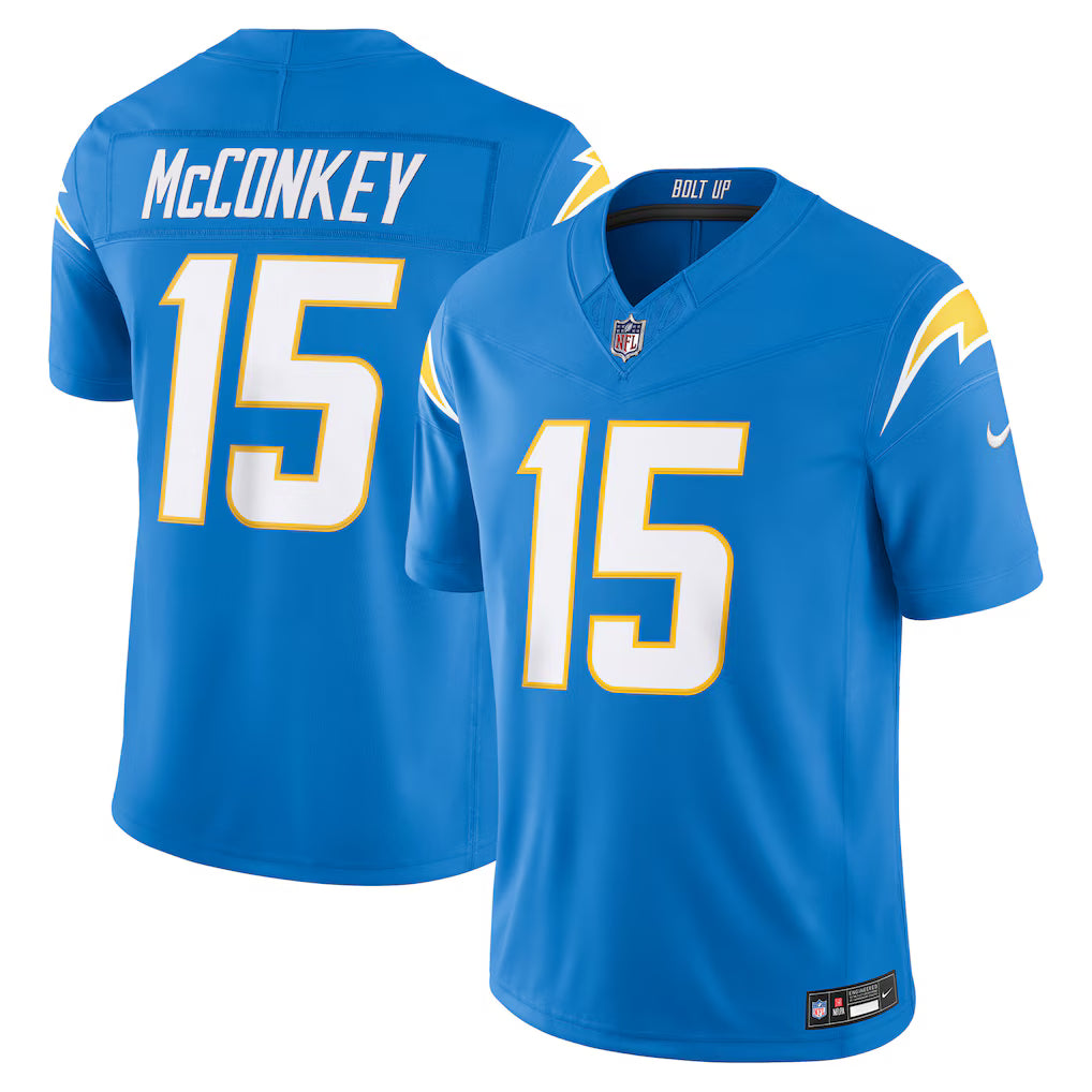 Los Angeles Chargers Ladd McConkey Jersey - NFL Nike Vapor F.U.S.E. Stitched Limited – Powder Blue (USA Sourced)