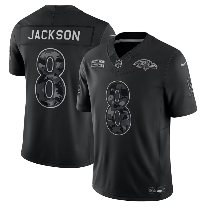 Baltimore Ravens Lamar Jackson Jersey – NFL Nike 2026 Salute to Service Stitched Limited – Black (USA Sourced)