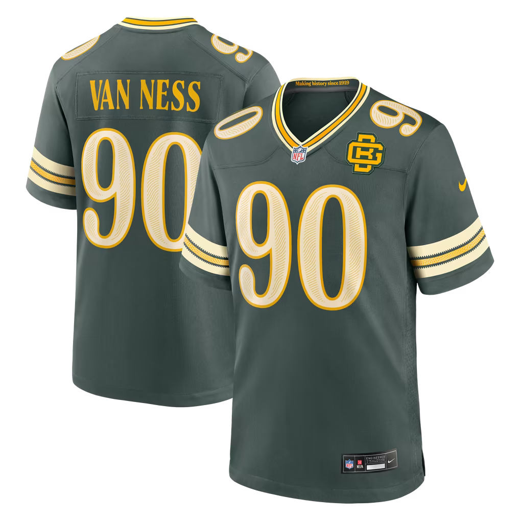 Green Bay Packers Lukas Van Ness Jersey – NFL Nike 2026 Rivalries Collection Game – Green (USA Sourced) - UKASSNI