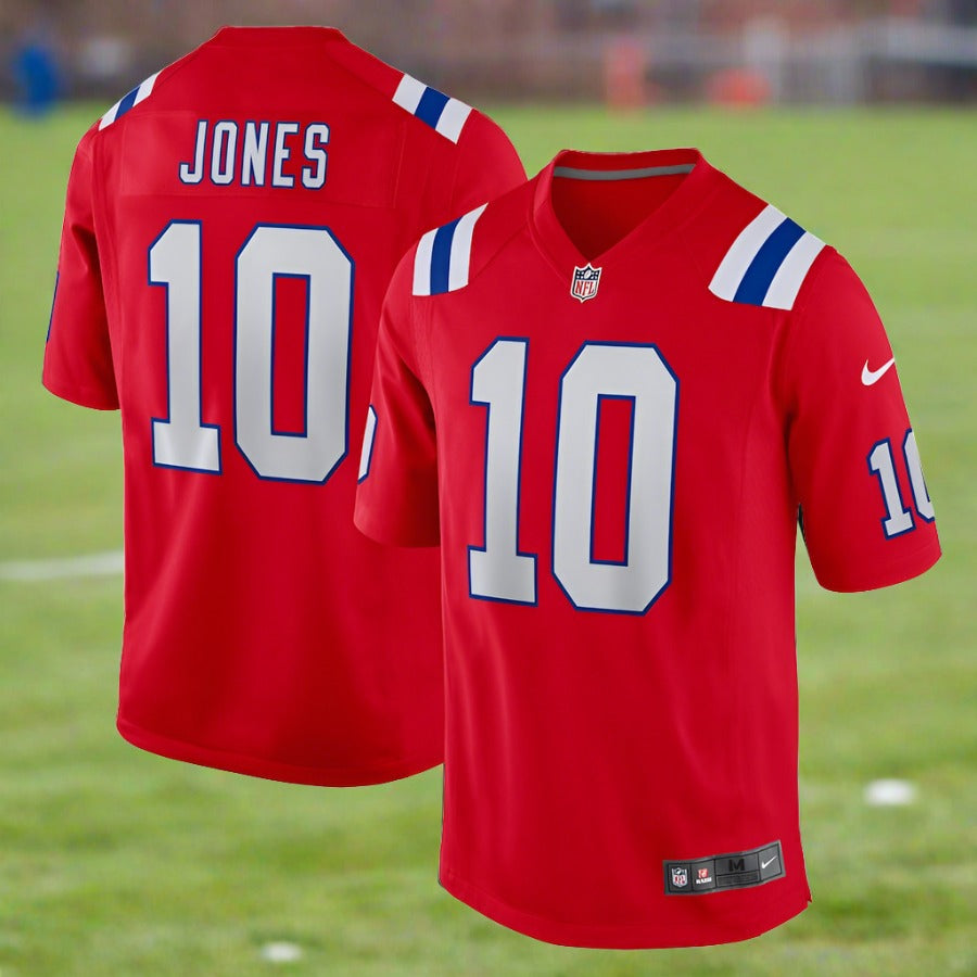 New England Patriots NFL UK Mac Jones Nike Alternate Game Jersey - Red - UKASSNI