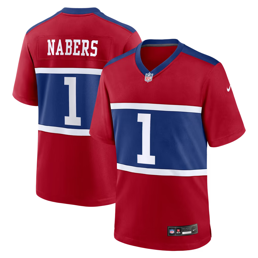 New York Giants Malik Nabers Jersey – NFL Nike Game – 3 Colours (USA Sourced)