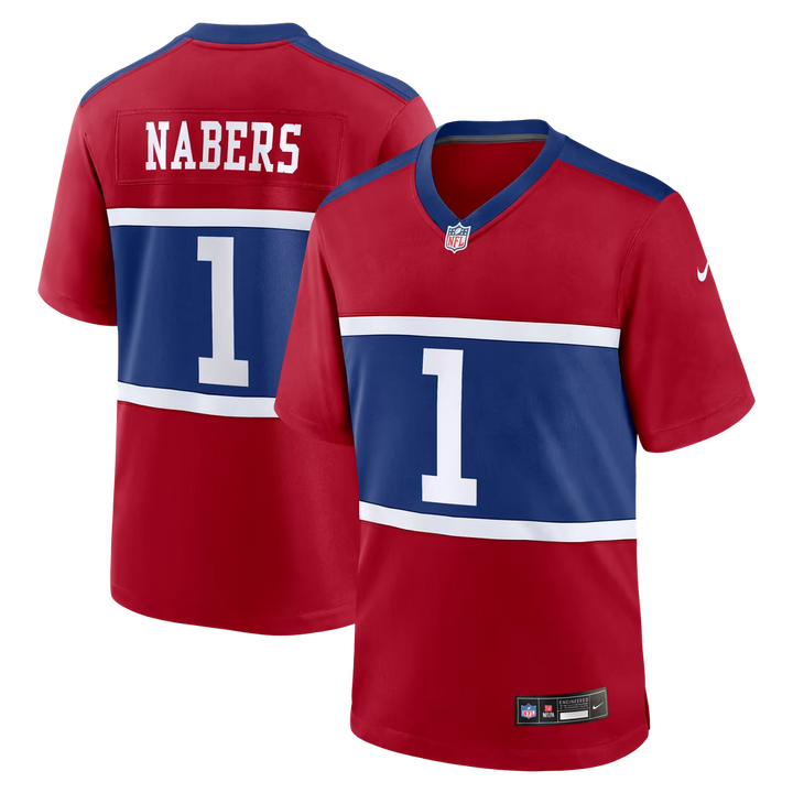 New York Giants Malik Nabers Jersey – NFL Nike Game – 3 Colours (USA Sourced)