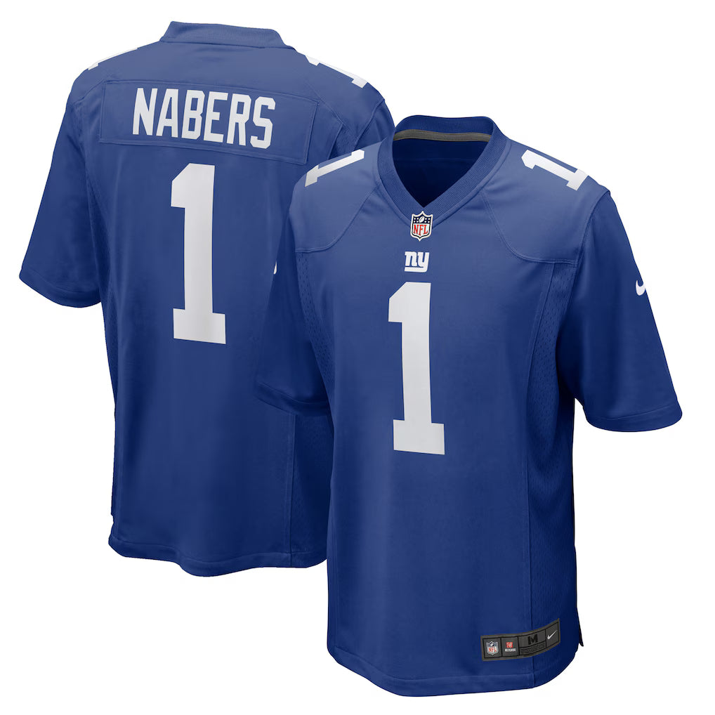 New York Giants NFL Malik Nabers Nike Player Game Jersey – Royal (USA Stock) - UKASSNI