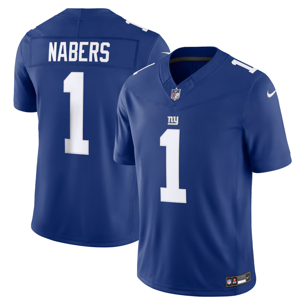 New York Giants Malik Nabers Jersey - NFL Nike Vapor F.U.S.E. Stitched Limited – Royal (USA Sourced)