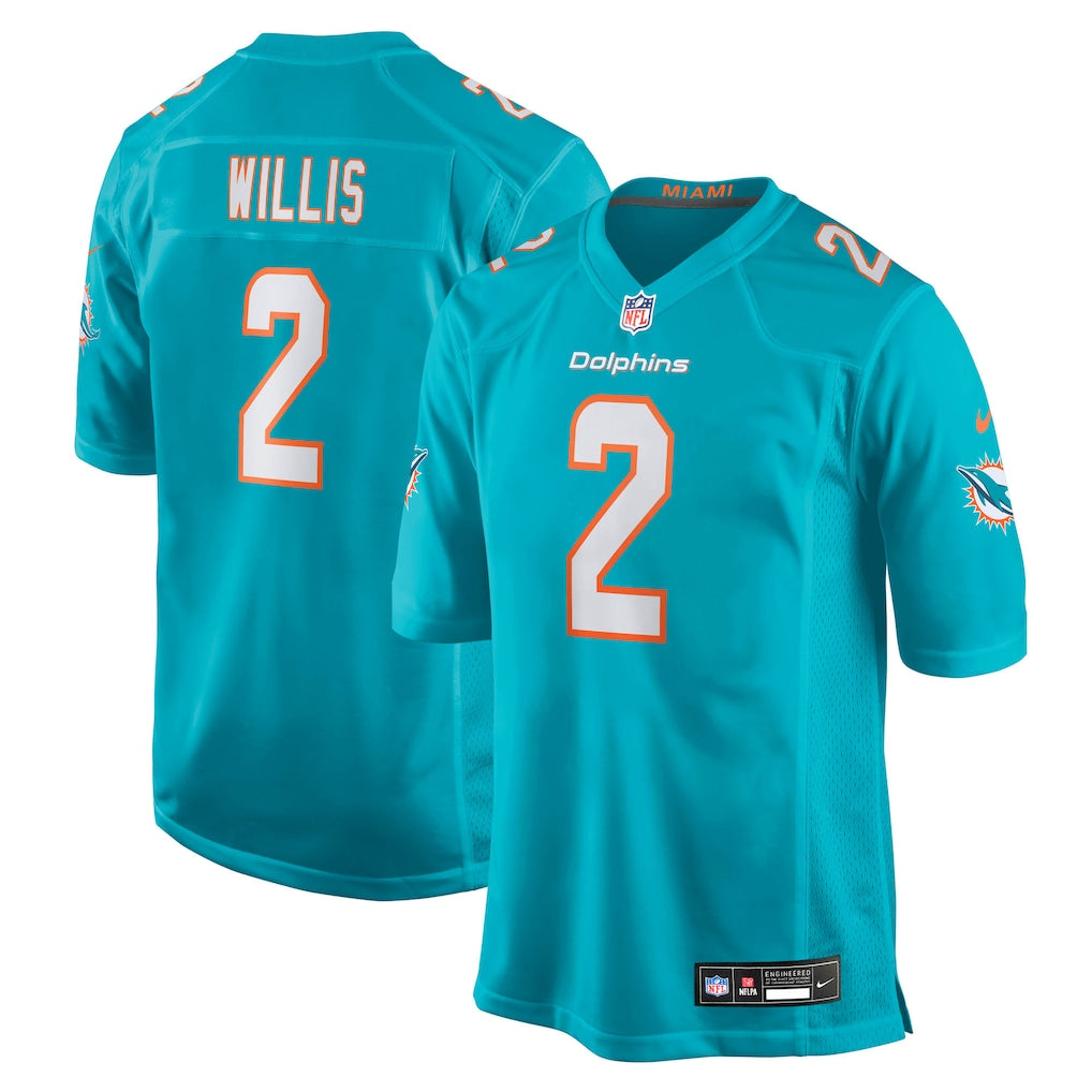 Miami Dolphins NFL Malik Willis Nike Game Jersey – Aqua (USA Stock) - UKASSNI