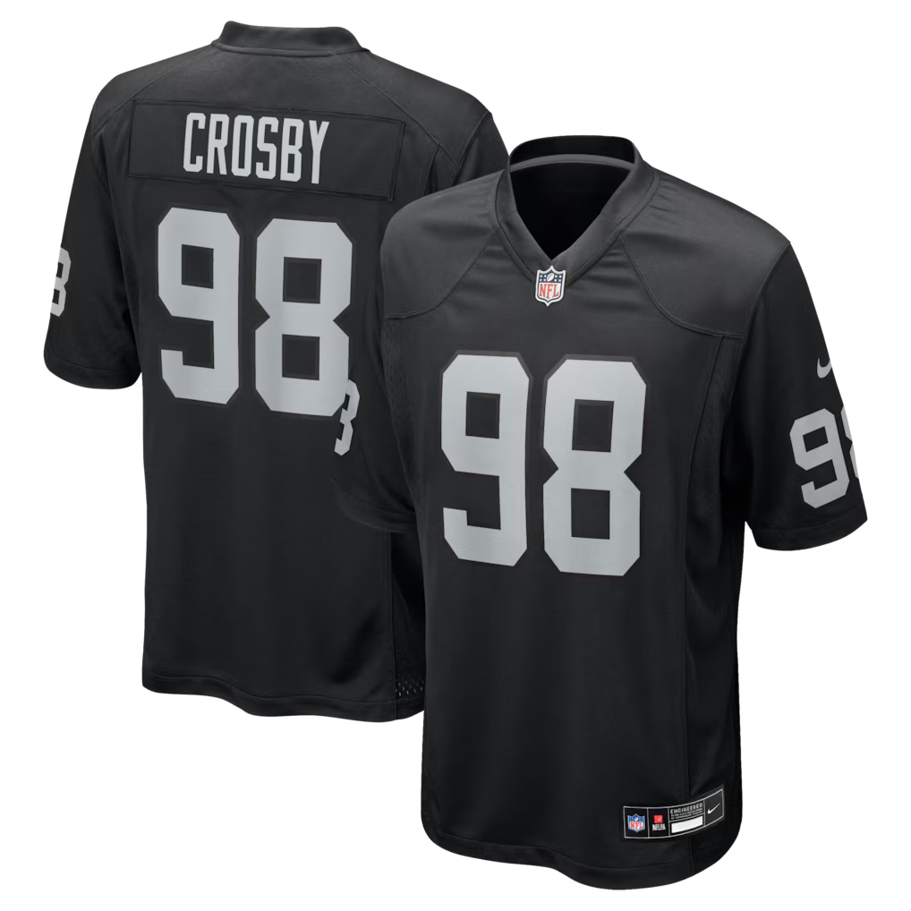 Las Vegas Raiders NFL Maxx Crosby Nike Game Jersey – Black (USA Stock) - UKASSNI