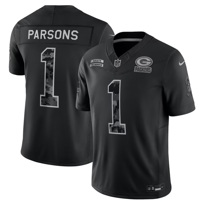 Green Bay Packers Micah Parsons Jersey – NFL Nike 2026 Salute to Service Stitched Limited – Black (USA Sourced)