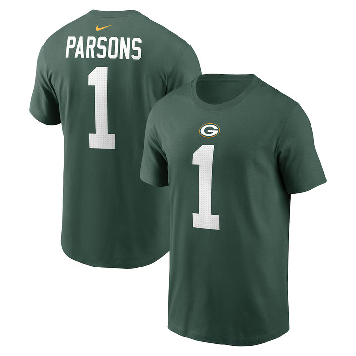 Green Bay Packers NFL Micah Parsons Nike Name &amp; Number T-Shirt – Green (UK Stock)