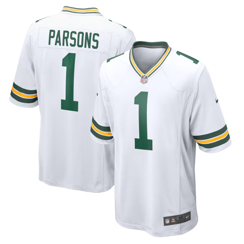 Green Bay Packers NFL Micah Parsons Nike Game Player Jersey – White (USA Stock) - UKASSNI