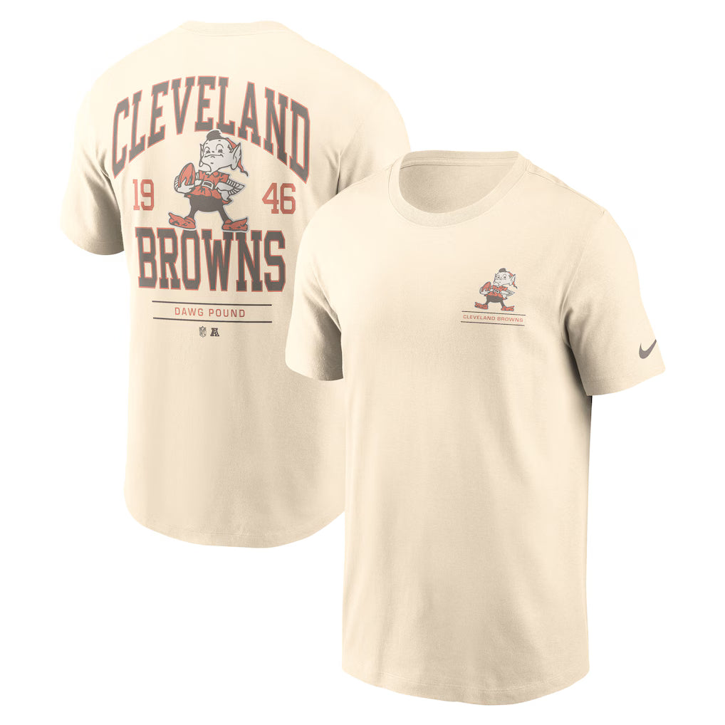 Cleveland Browns Freestyle Essential T-Shirt – NFL Nike – Natural (USA Sourced)