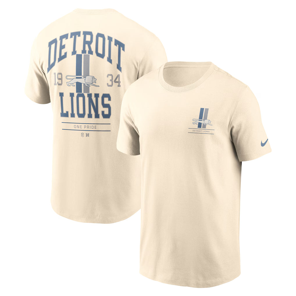 Detroit Lions Freestyle Essential T-Shirt – NFL Nike – Natural (USA Sourced)