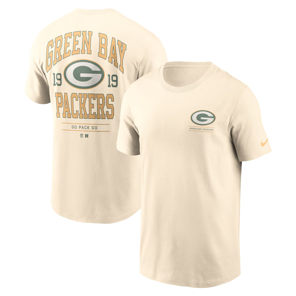 Green Bay Packers Freestyle Essential T-Shirt – NFL Nike – Natural (USA Sourced)