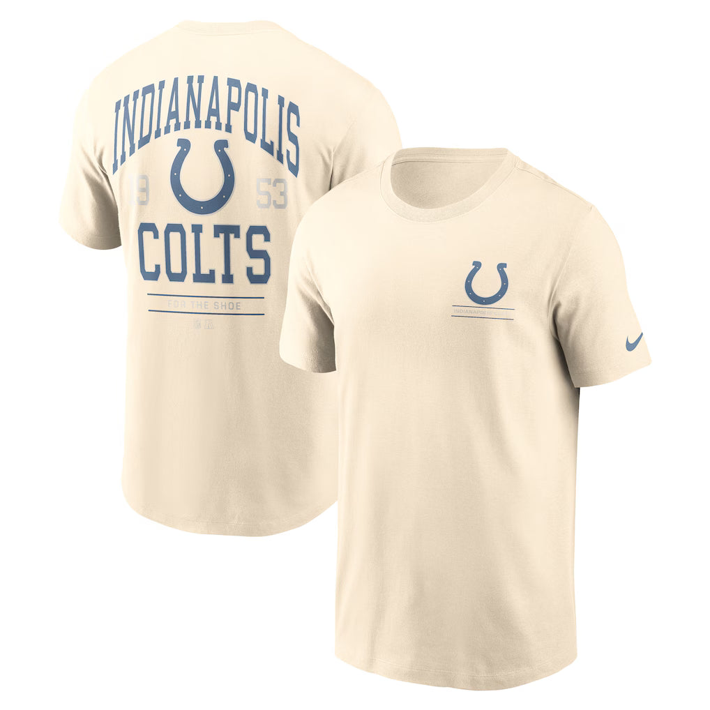 Indianapolis Colts Freestyle Essential T-Shirt – NFL Nike – Natural (USA Sourced)