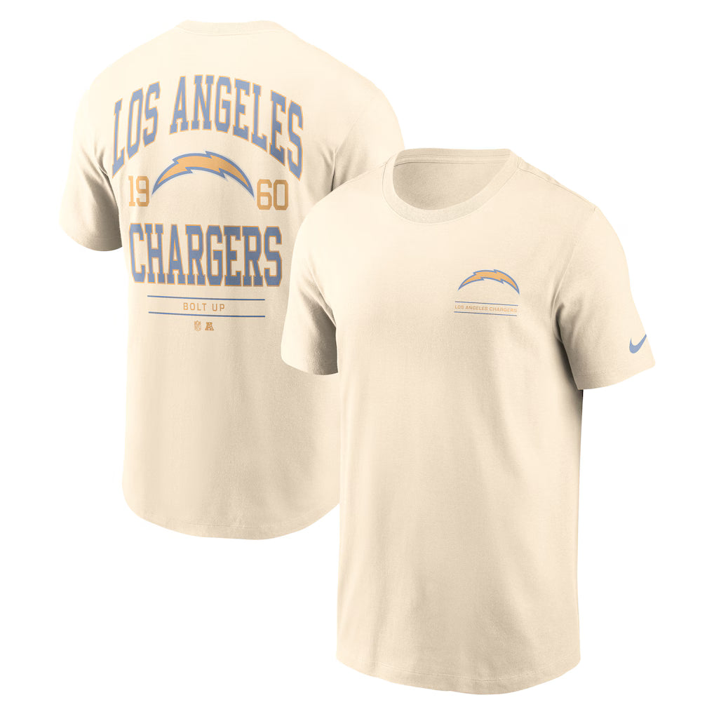 Los Angeles Chargers Freestyle Essential T-Shirt – NFL Nike – Natural (USA Sourced)