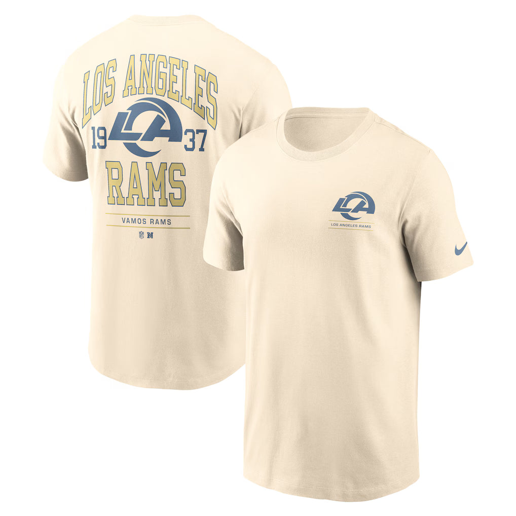 Los Angeles Rams Freestyle Essential T-Shirt – NFL Nike – Natural (USA Sourced)